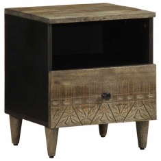 vidaXL Noptiera gri deschis 40x33x46 cm lemn masiv de mango 4017798