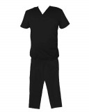 Costum Medical Pe Stil, Negru cu Elastan, Model Classic Barbati - S, XL