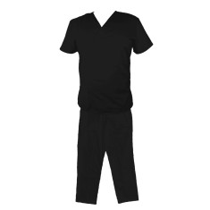 Costum Medical Pe Stil, Negru cu Elastan, Model Classic Barbati - 3XL, 3XL