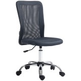 Vinsetto Scaun de birou ergonomic &icirc;nălțime reglabilă picioare cromate pivotant 360&deg; &icirc;mbrăcăminte plasă gri &icirc;nchis | Aosom Romania