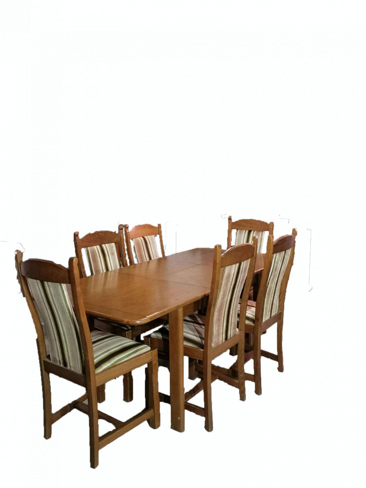Masa de sufragerie extensibila cu sase scaune | Okazii.ro