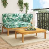 vidaXL Set de canapea 2 pcs Model cu frunze Lemn Solid de Acacia 3418184