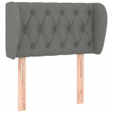 Tăblie de pat cu aripioare gri &icirc;nchis 83x23x78/88 cm textil