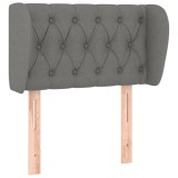 Cumpara ieftin Tablie de pat cu aripioare gri inchis 83x23x78/88 cm textil