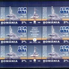 Romania 2009, LP 1831 a, ROMGAZ 100 de ani, minicoala de 6, MNH! LP 19,50 lei