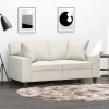 VidaXL Perne decorative, 2 buc., crem, 40x40 cm, piele ecologică
