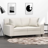 vidaXL Perne decorative, 2 buc., crem, 40x40 cm, piele ecologică