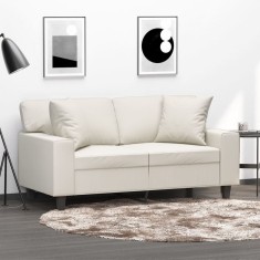 vidaXL Perne decorative, 2 buc., crem, 40x40 cm, piele ecologică
