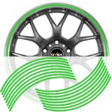 Set 16 inele din autocolant pentru jante culoare Verde Lucios, AVEX