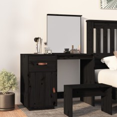 vidaXL Măsuță de toaletă, negru, 95x50x134 cm, lemn masiv de pin 820091