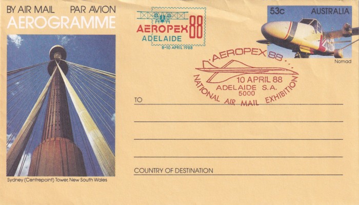 FILATELIE TEMATICA - PLIC AUSTRALIA TEMATICA AVION AVIOANE AVIATIE AIRMAIL AEROGRAM