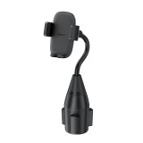 Suport auto pentru telefon, 360&Acirc;&deg; rotation, for cup holder, safety lock - black