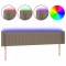 Tablie de pat cu LED, gri taupe, 203x16x78/88 cm, textil