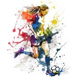 Sticker decorativ, Fotbalista, Albastru, 10123ST-16