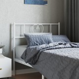 VidaXL Tăblie de pat metalică, alb, 107 cm