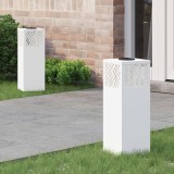 vidaXL Lumină LED Solară pentru Alei 2 pcs Alb Oțel laminat la rece 879724