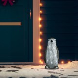 vidaXL Figurină pinguin de Crăciun cu LED 30cm acril interior/exterior