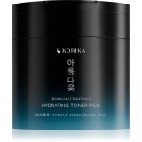 KORIKA Korean Heritage Silk &amp; 8 Types of Hyaluronic Acid Hydrating Toner Pads dischete demachiante cu efect de hidratare 70 buc