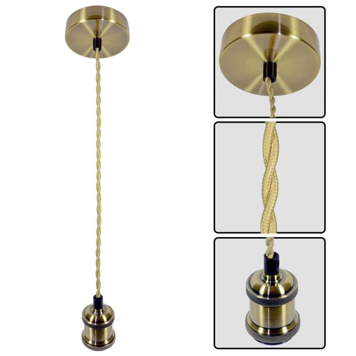 Pendul Vivalux RETRO Antique Brass, E27, max. 60W, textil/Metal, IP20