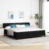 VidaXL Pat boxspring cu saltea cu saltea Negru 200 x 200 cm țesătură 3340110