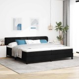 VidaXL Pat boxspring cu saltea cu saltea Negru 200 x 200 cm țesătură
