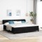 vidaXL Pat boxspring cu saltea cu saltea Negru 200 x 200 cm țesătură 3340110