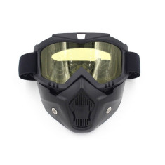 Masca protectie fata din plastic dur + ochelari ski, lentila neagra, GD03 foto