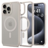 Husa pentru iphone 15 pro, spigen ultra hybrid, frost natural titanium