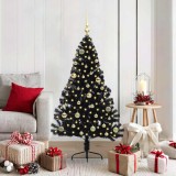 vidaXL Pom de Crăciun artificial pre-iluminat Negru 150 cm PVC 3397132
