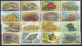 DB1 Fauna Marina Pesti Crustacee Moluste 1985 Barbados 16 v. MNH Atentie