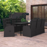 Set mobilier pentru gradina, cu perne, 9 piese, negru GartenMobel Dekor, vidaXL