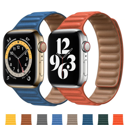 Curea din piele magnetica Apple Watch 8 7 6 5 4 42mm / 44mm / 45mm / Ultra 49mm foto