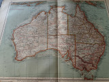 Harta veche State Australia, 1900, stare perfecta, 60x45 cm,