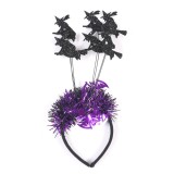 Bentita de Halloween cu vrajitoare negre si decoratiuni mov