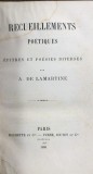 Recueillements Poetiques(Meditatii poetice- carte in franceza)- A. de Lamartine