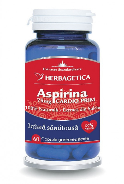Aspirina naturala cardio prim 75mg 60cps