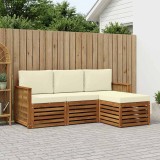 vidaXL Set de canapele de exterior cu pernă 4 pcs Natural și Crem 3384206