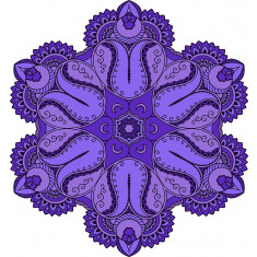 Sticker decorativ Mandala, Albastru, 50 cm , 1065STK