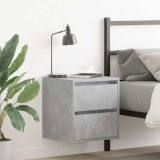 Gossi noptiere montate pe perete 2 buc beton gri 38x34x40 cm