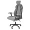 Scaun directorial HM Chrono, suport lombar, mecanism de balans, tetiera reglabila, piele ecologica/stofa, 120 kg, gri/negru