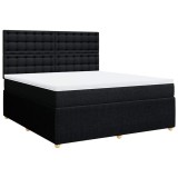 Cumpara ieftin Pat box spring cu saltea, negru, 180x200 cm, catifea