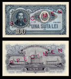 Bancnote Romania, bani vechi, 100 lei 1952- SPECIMEN necirculata UNC