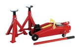 Cric hidraulic tip crocodil Carpoint 2000 kg pe roti cu deschidere maxima de 31 cm si 2 suporti de sustinere
