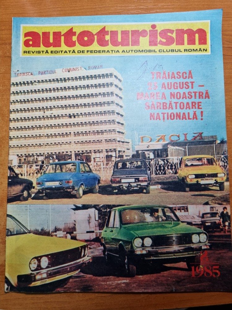 revista autoturism august 1985art. si foto dacia 1300,karting arhiva