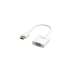 Convertor HDMI la VGA cu audio de 3.5mm și sursă de alimentare USB-Culoare Alb