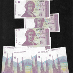 Croatia 5 dinari 1991 unc pret pe bucata