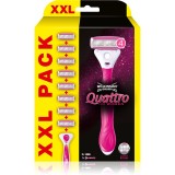 Wilkinson Sword Quattro for Women Aloe &amp; Vit. E aparat de ras + rezervă 8 + 4 bucati
