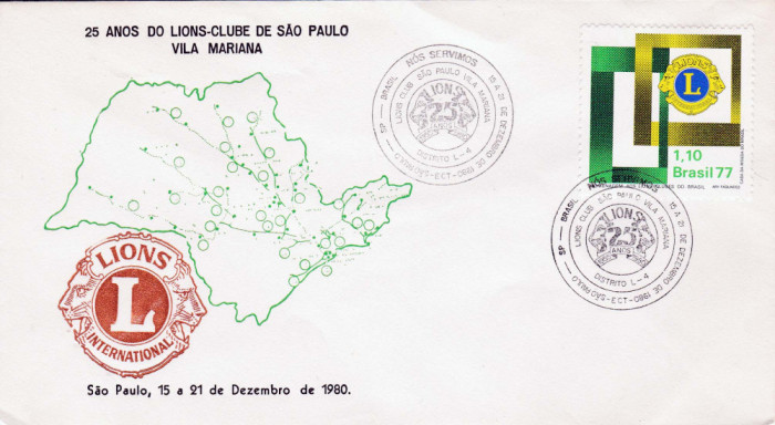 Plic LIONS Club, Brazilia, Decembrie 1980