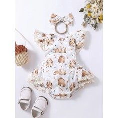 Body cu iepurasi dragalasi pentru fetite (Marime Disponibila: 3-6 luni (Marimea