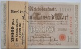 Germania, 1000 Mark 1910 Pachet de 20 de bancnote cu banda originală.